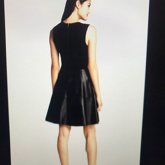 Halogen Black Leather Dress Ponte Dress Sz.4P NWT - Picture 5 of 6